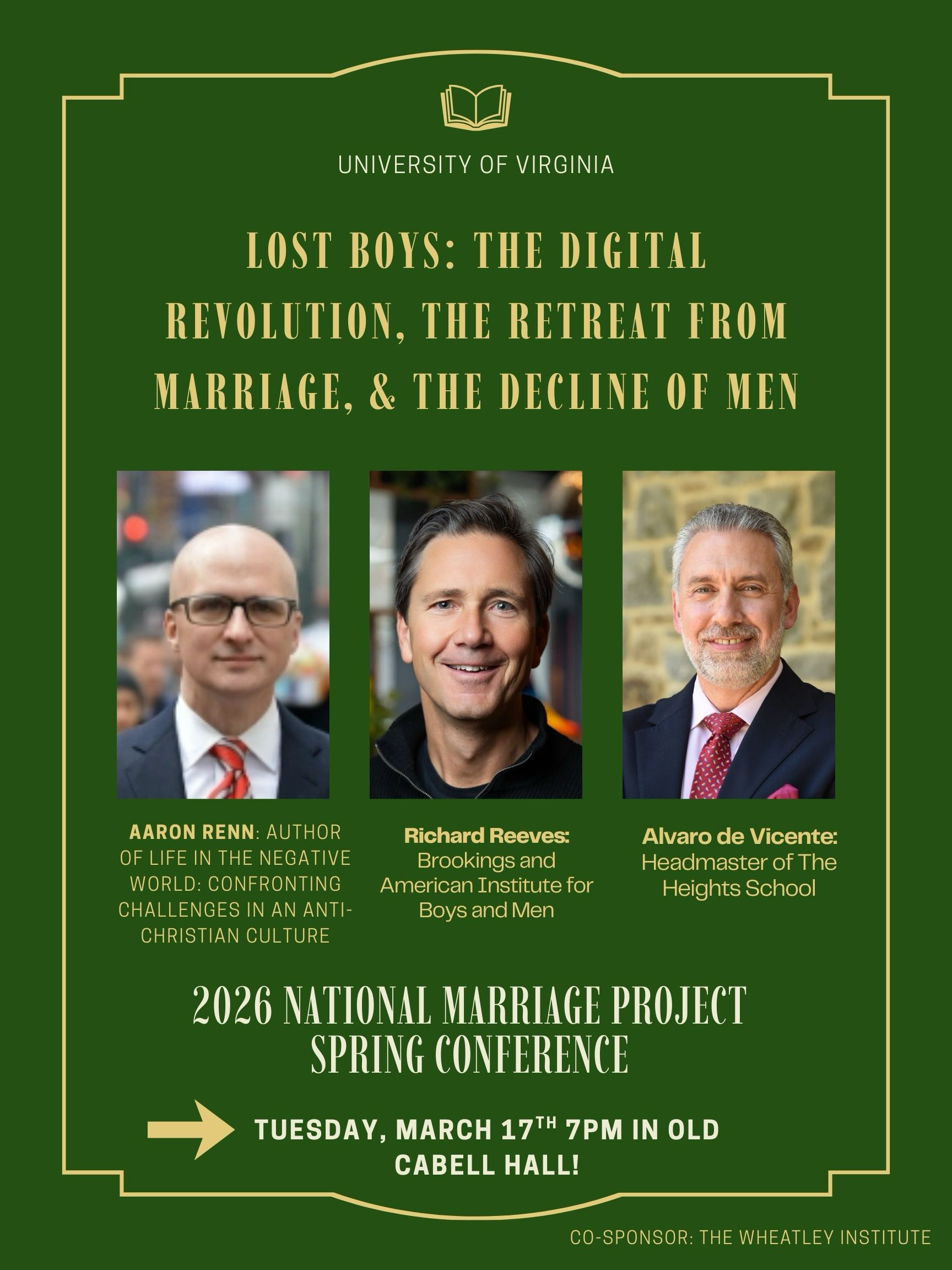 Lost Boys conference poster. March 17th Old Cabell Hall 7 PM